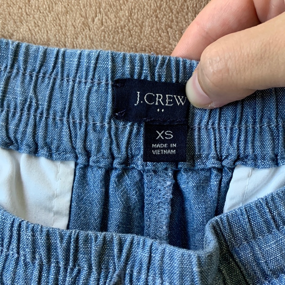 J Crew Chambray Tie Shorts | xs - Picture 3 of 5